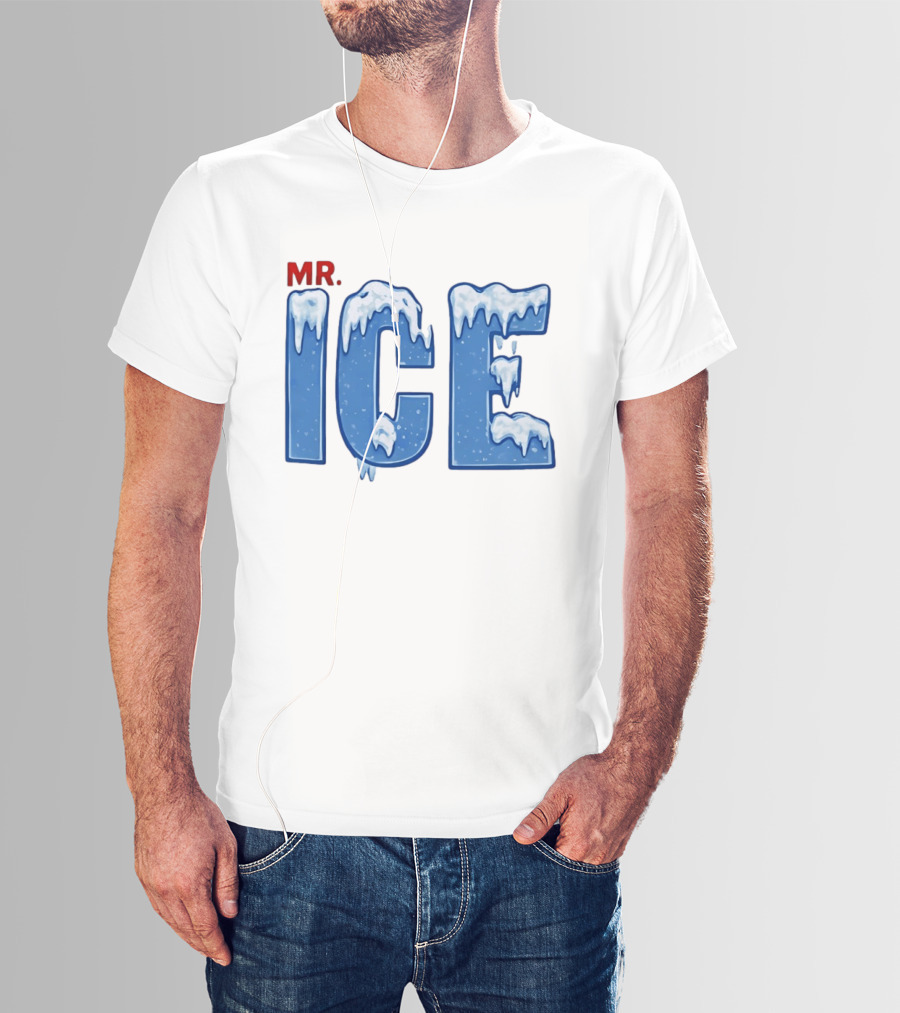 Mr ICE Snow Cover Icy Letters Frosty Winter T-Shirt