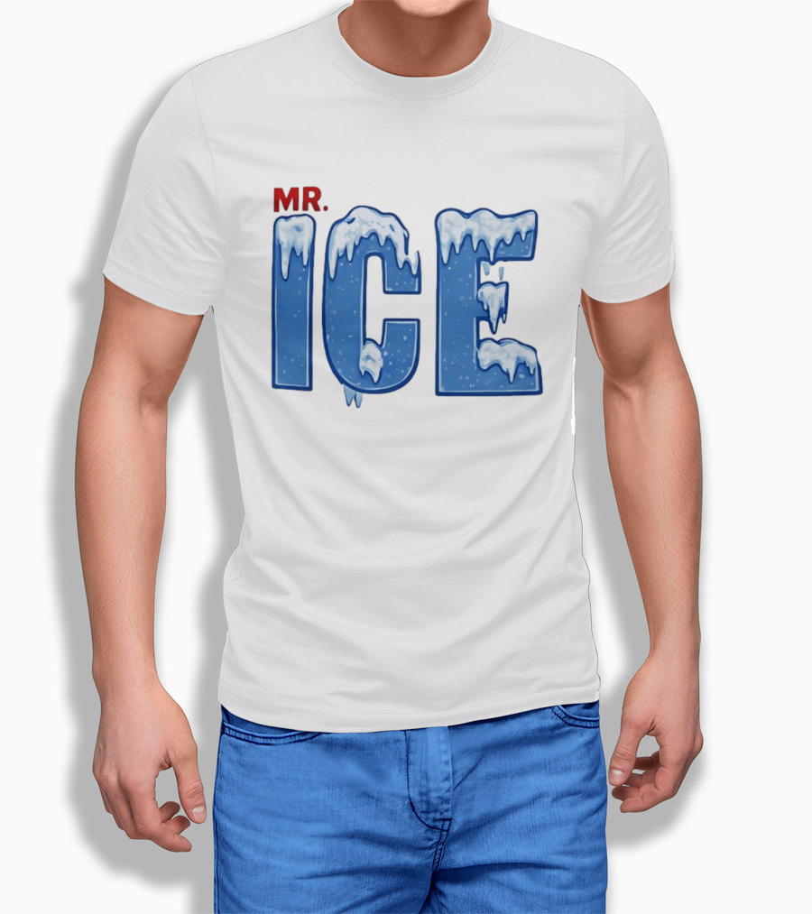 Mr ICE Snow Cover Icy Letters Frosty Winter T-Shirt