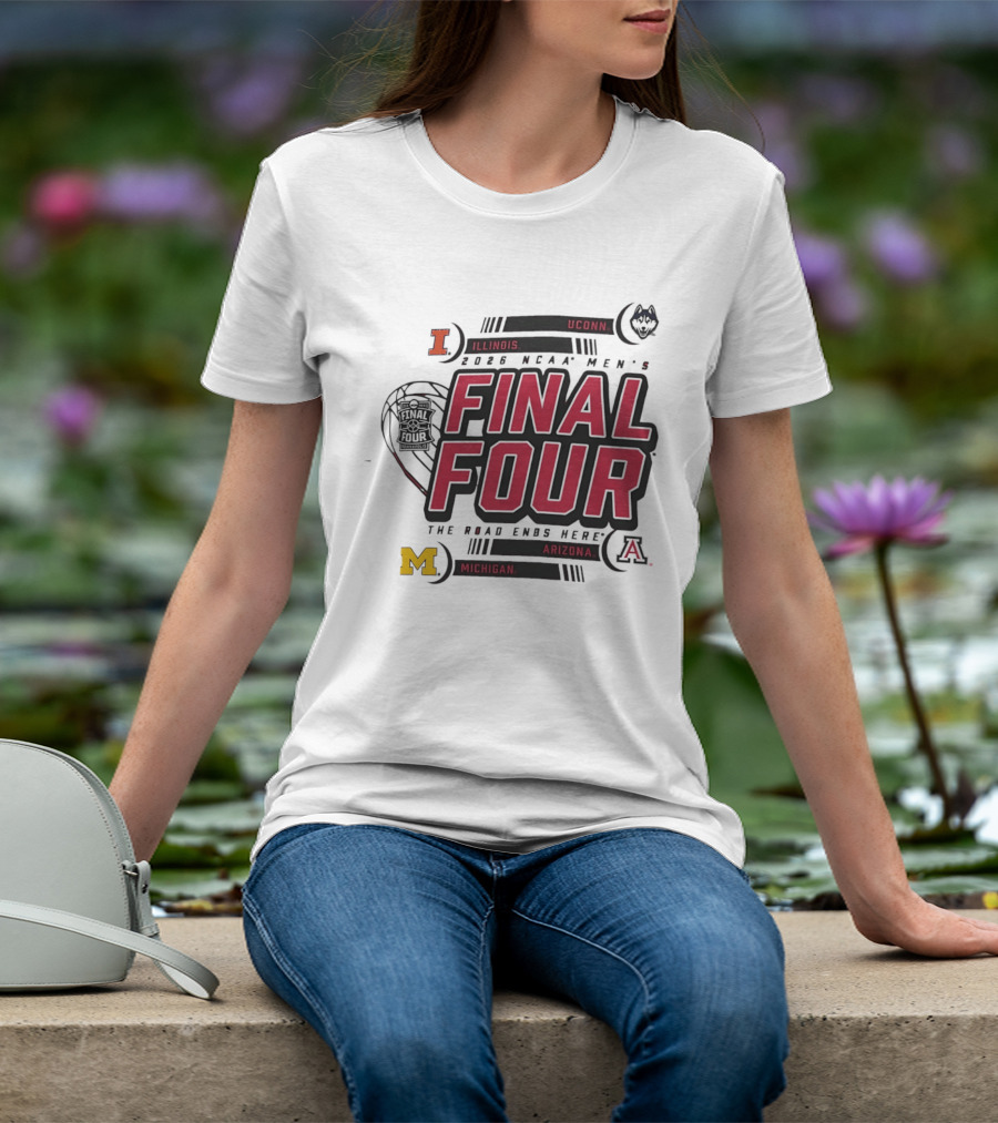 2026 NCAA Men's Basketball Final Four Illinois UConn Michigan Arizona March Madness T-Shirt
