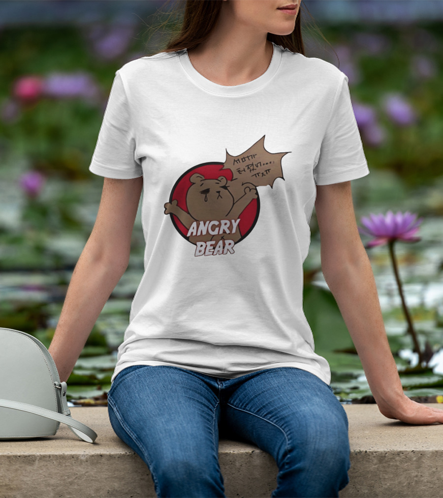 Angry Bear Cartoon Style With Speech Bubble T-Shirt