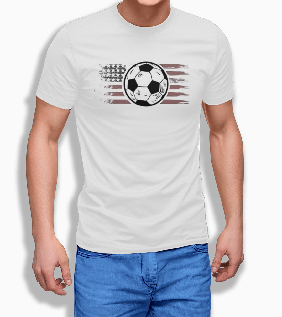 American Flag Soccer Ball Vintage Patriotic USA T-Shirt