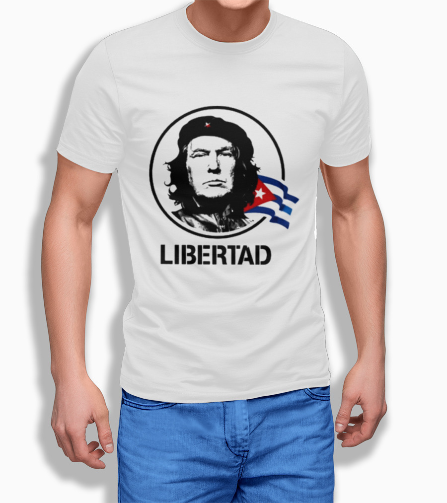 Donald Trump Che Guevara Fusion LIBERTAD Flag Icon Visual T-Shirt