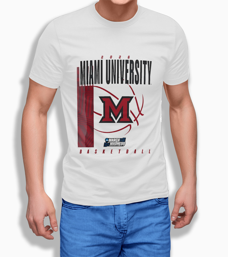 Miami University 2026 RedHawks March Madness Basketball T-Shirt