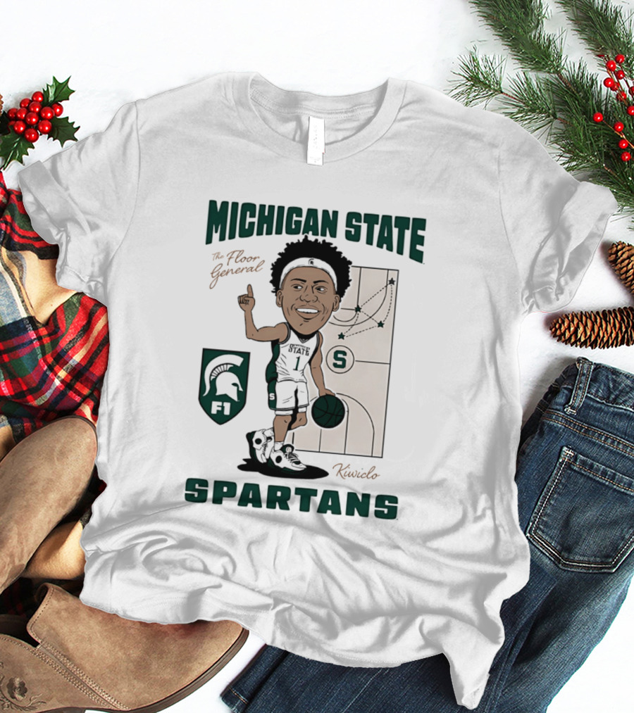 Michigan State Spartans Jeremy Fears Jr The Floor General Caricature T-Shirt