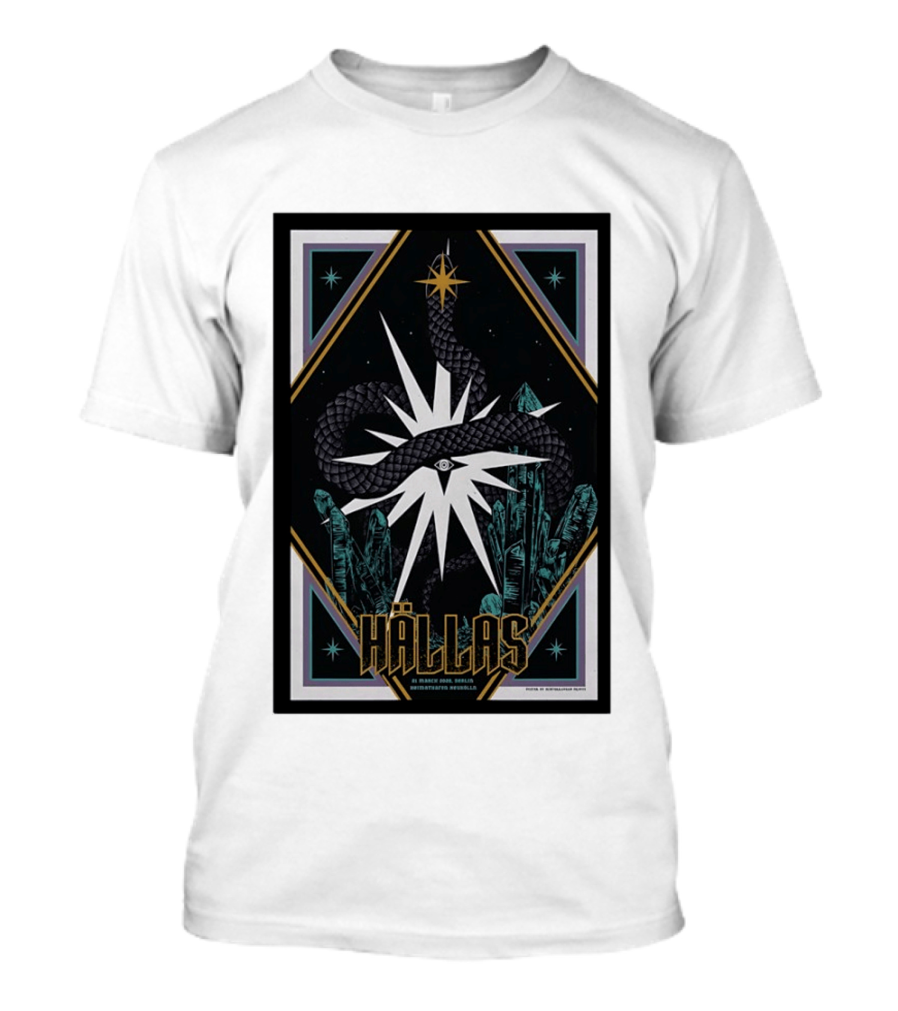 Hällas Berlin Germany Heimathafen Neukölln Tour March 21 2026 Star Snake Eye Crystals T-Shirt