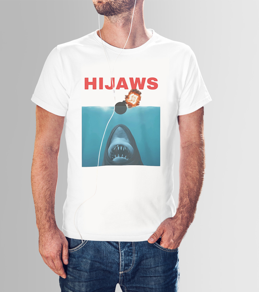 HIJAWS Jaws Bomb Explosion With Shark T-Shirt