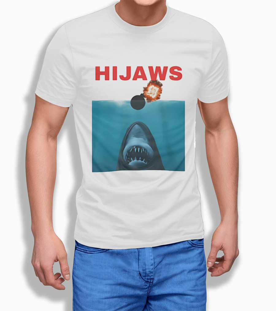 HIJAWS Jaws Bomb Explosion With Shark T-Shirt