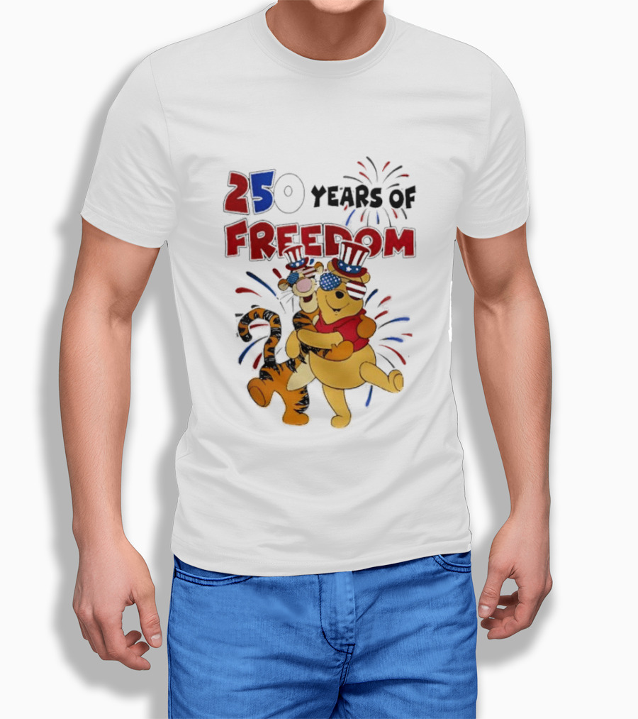 250 Years Of Freedom Winnie The Pooh And Tiger Celebration T-Shirt