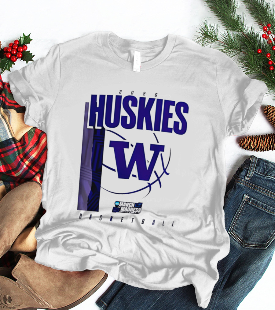 2026 Huskies W March Madness Basketball T-Shirt