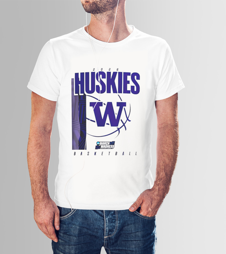 2026 Huskies W March Madness Basketball T-Shirt