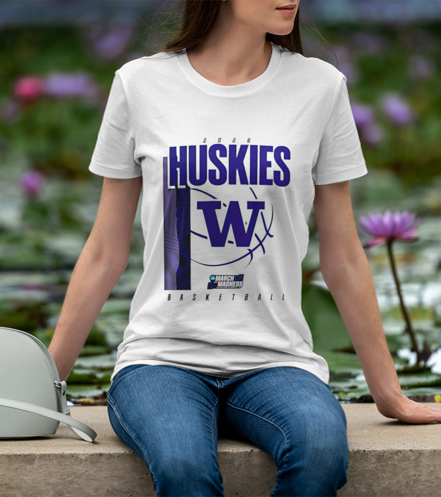 2026 Huskies W March Madness Basketball T-Shirt