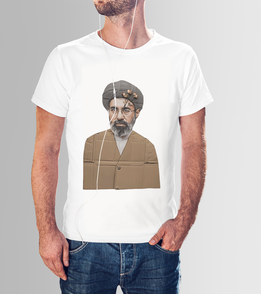 Ali Khamenei Ayatollah Cardboard Art With Flowers T-Shirt
