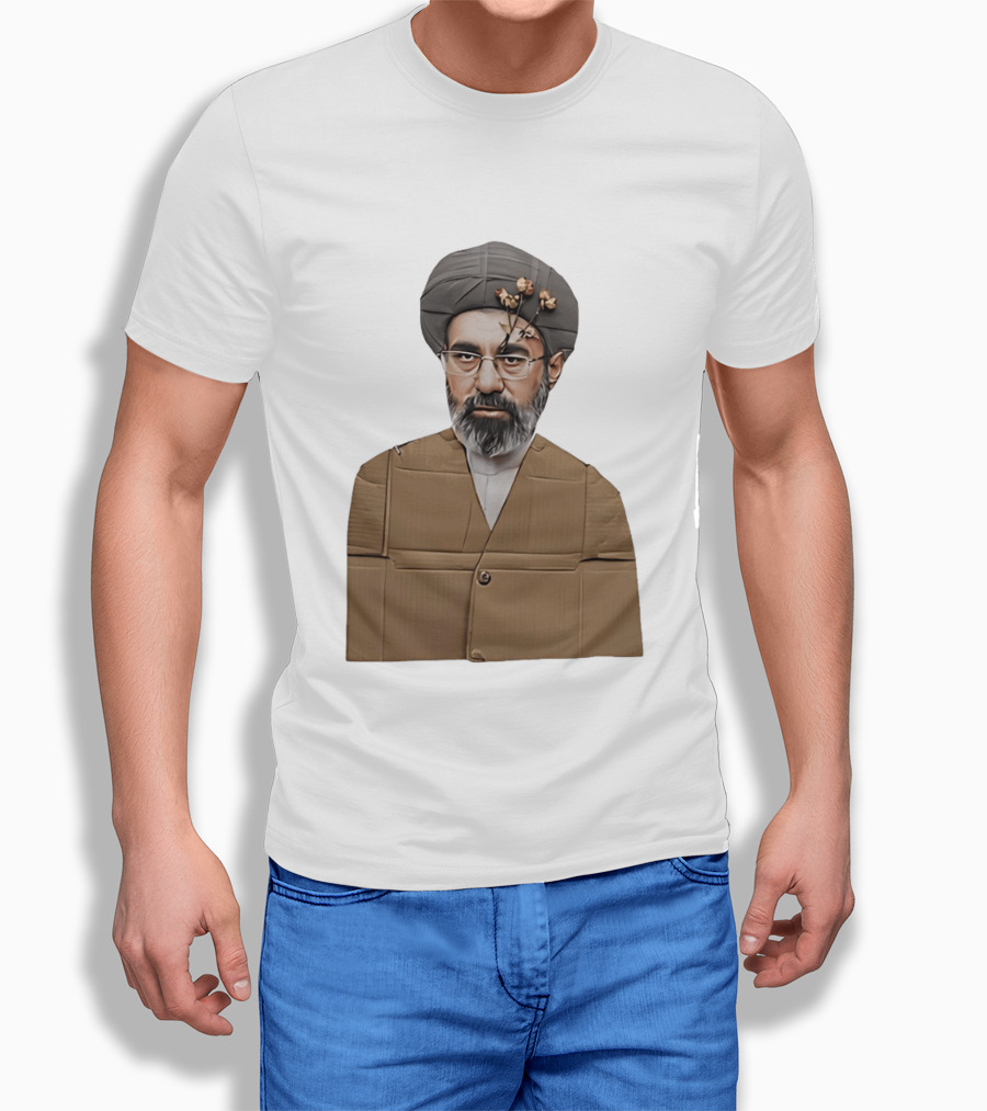 Ali Khamenei Ayatollah Cardboard Art With Flowers T-Shirt