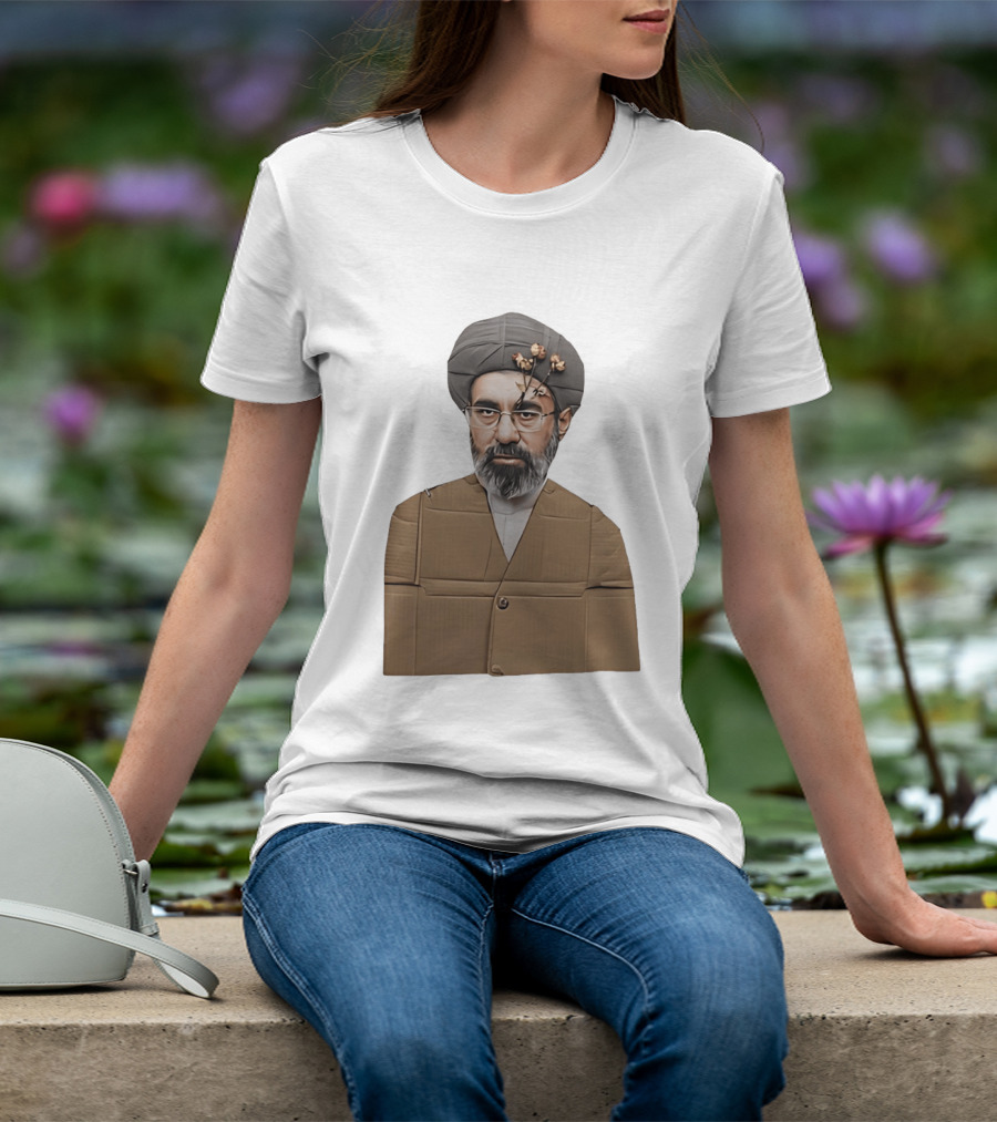 Ali Khamenei Ayatollah Cardboard Art With Flowers T-Shirt