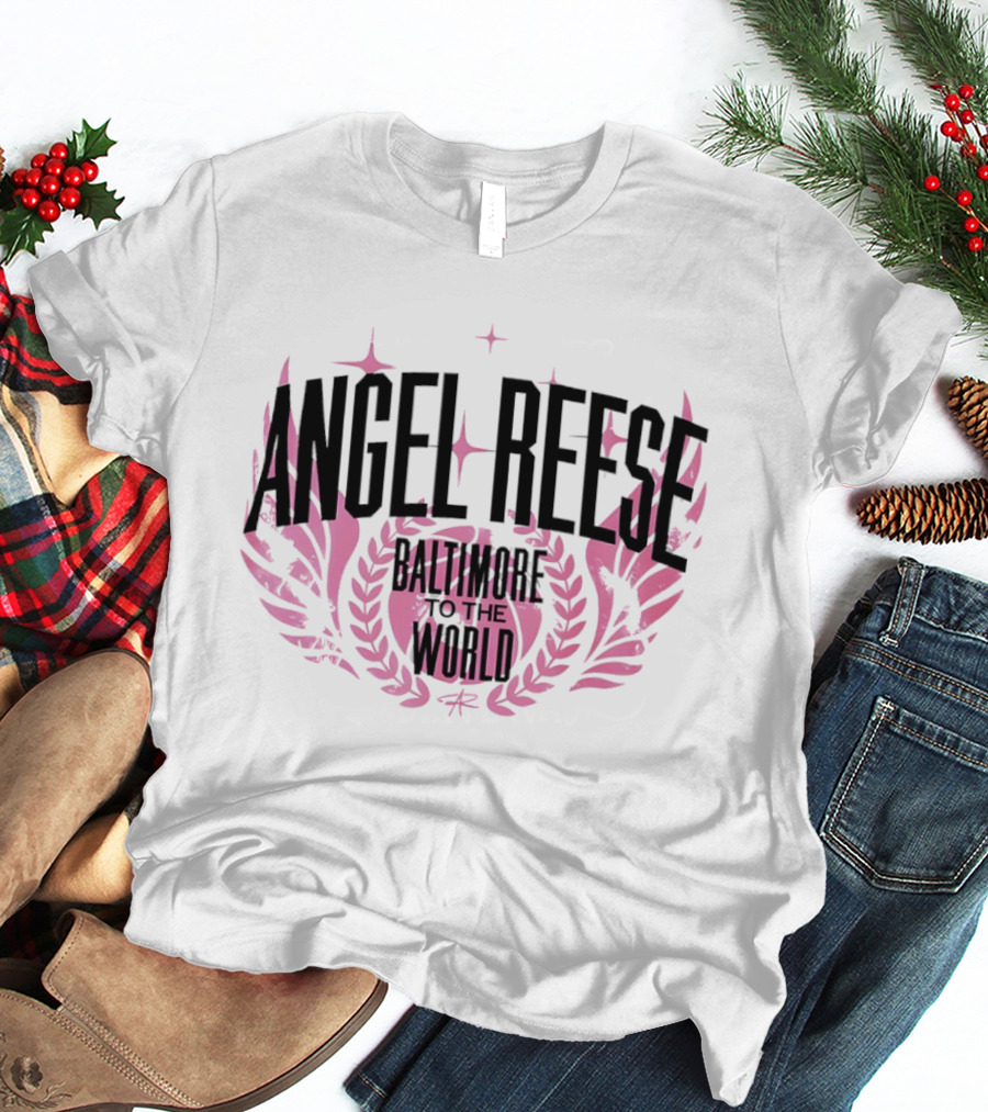 Angel Reese Baltimore To The World Basketball Wings And Stars T-Shirt