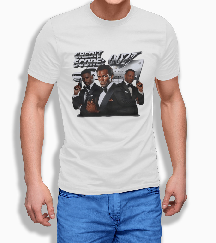 CREDIT SCORE 007 James Bond Style With Agents And Luxury Car T-Shirt