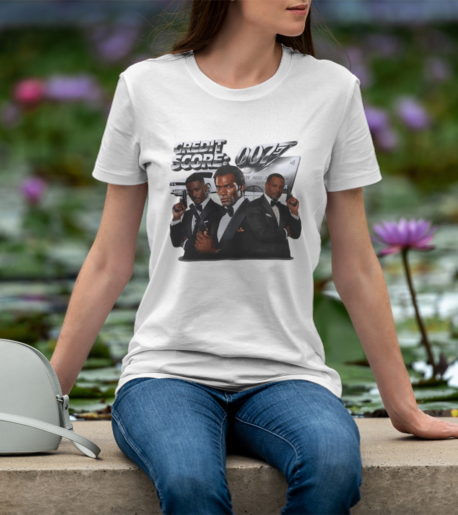 CREDIT SCORE 007 James Bond Style With Agents And Luxury Car T-Shirt