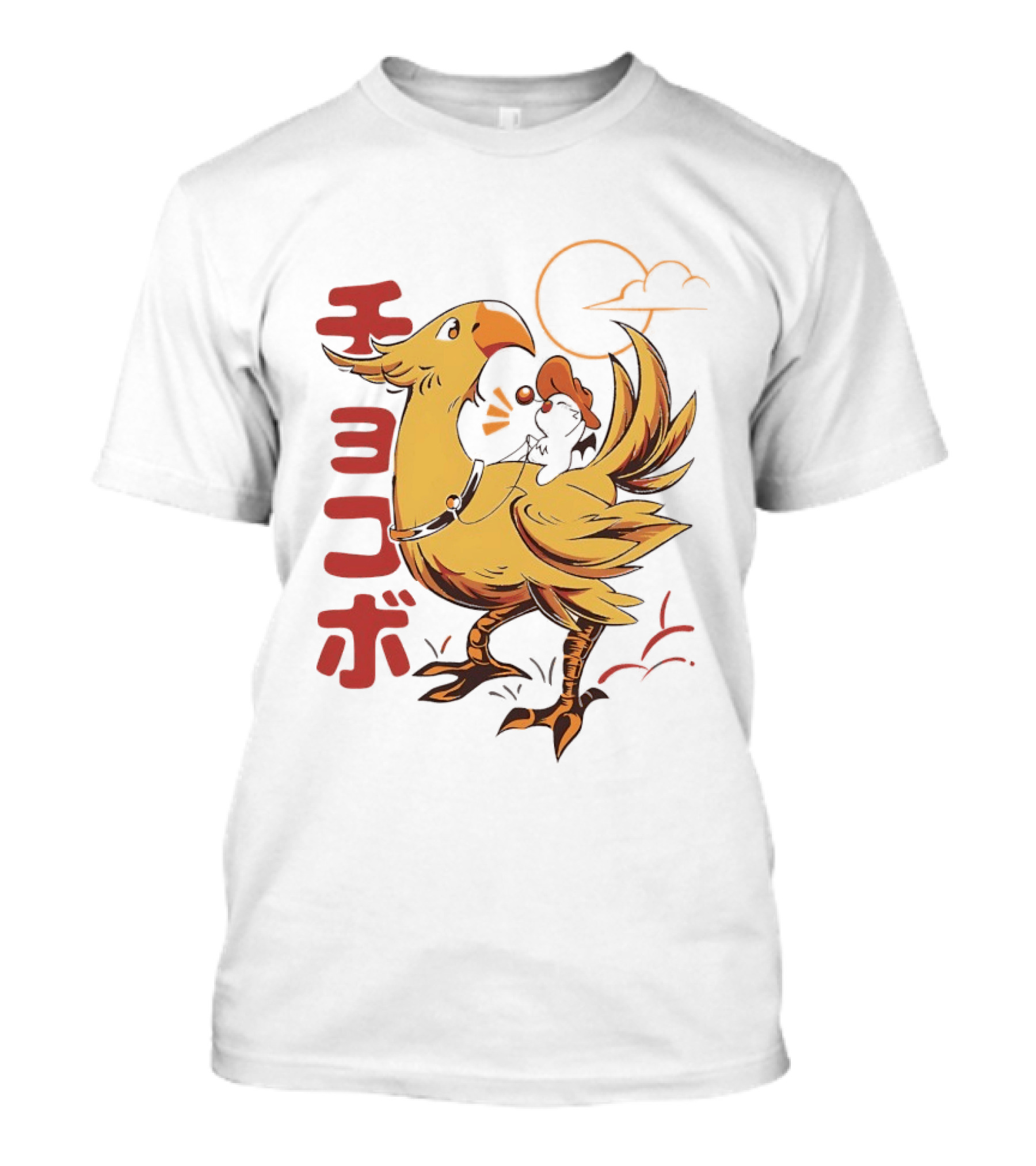 Kaweehaw Cowboy Moogle Riding Chocobo Retro Style Japanese T-Shirt