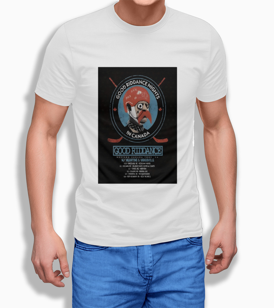 Good Riddance Nights In Canada Western Tour 2026 With Meantime And Vargouille T-Shirt