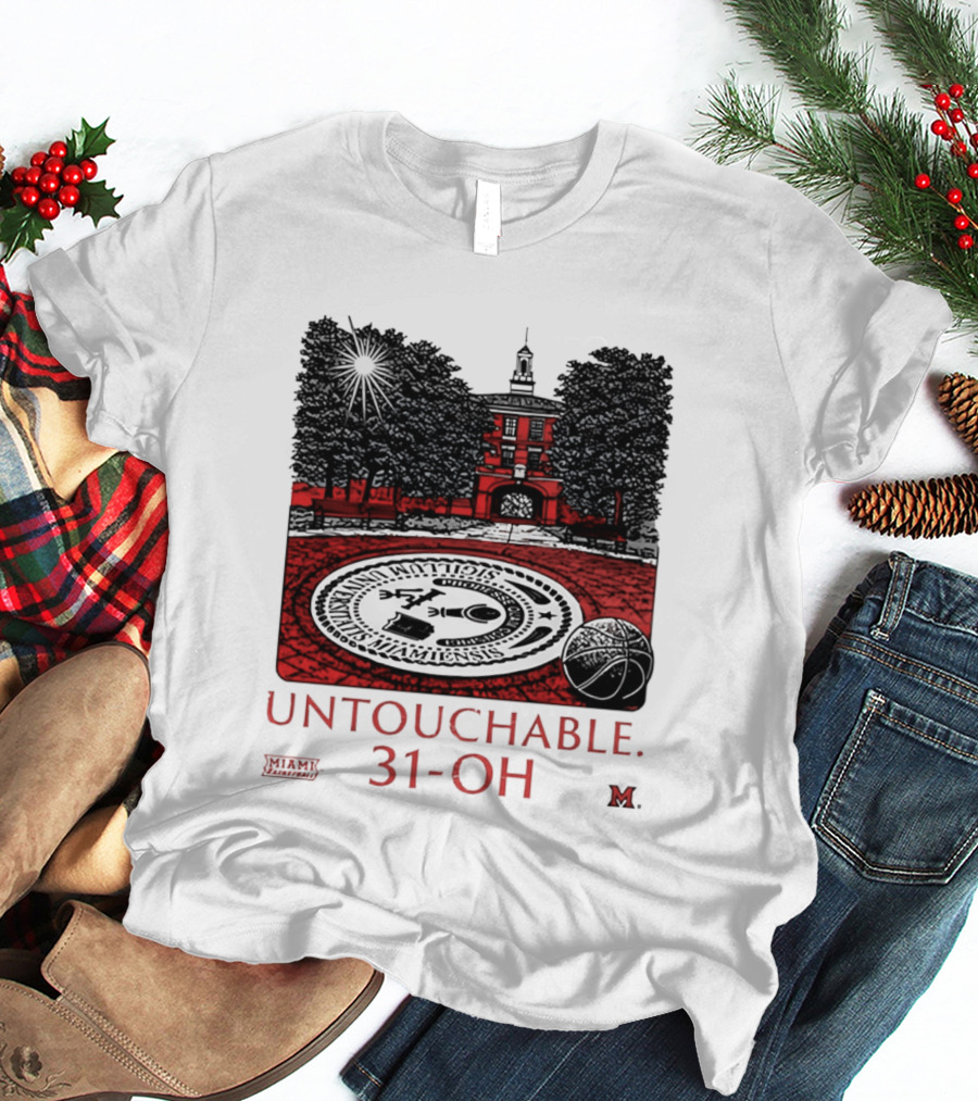 Miami RedHawks Untouchable 31 OH Historic Seal And Building T-Shirt