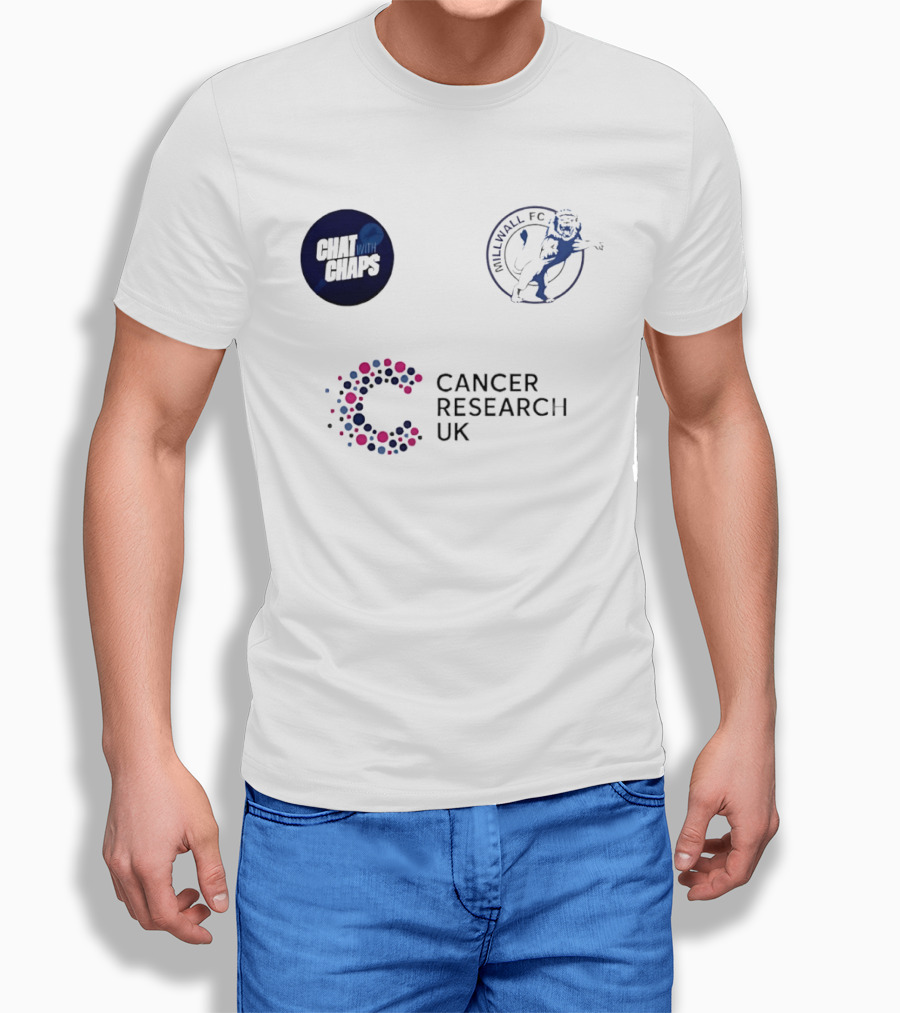 Chat With Chaps Millwall FC Cancer Research UK Collaboration T-Shirt