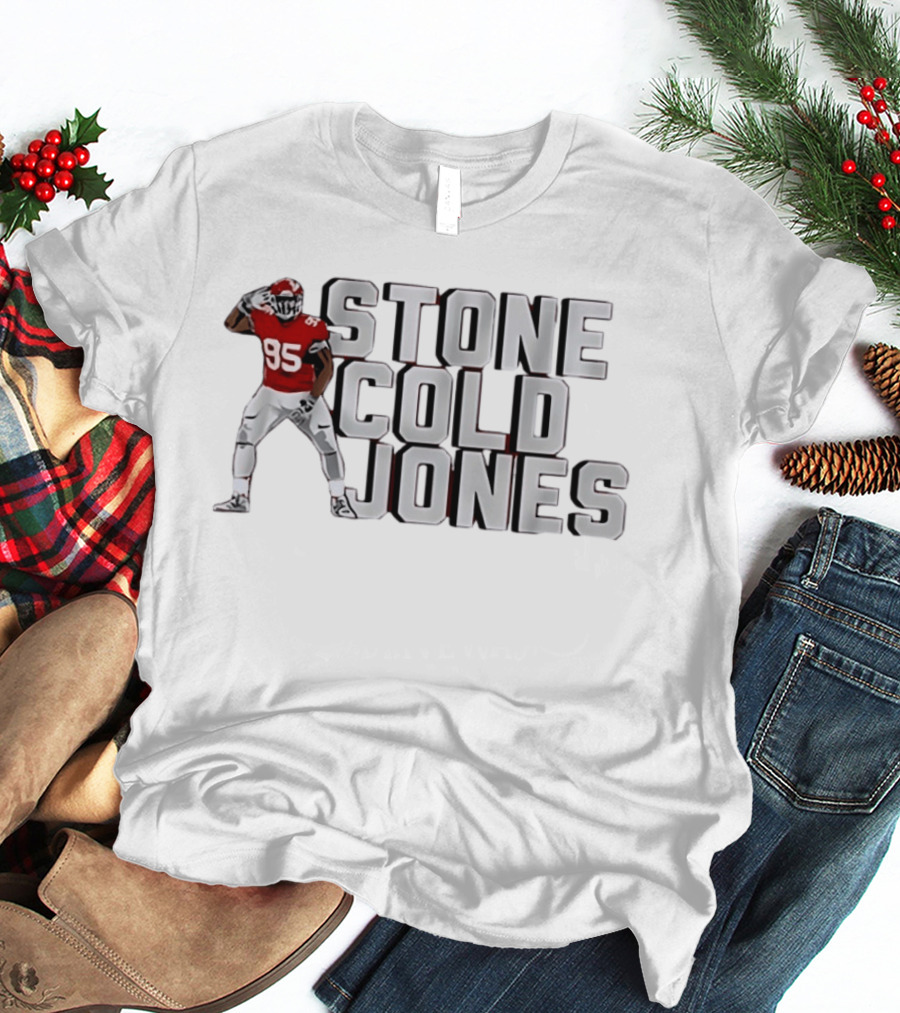 Kansas City Chiefs Stone Cold Jones 95 Chris Jones Red Football T-Shirt