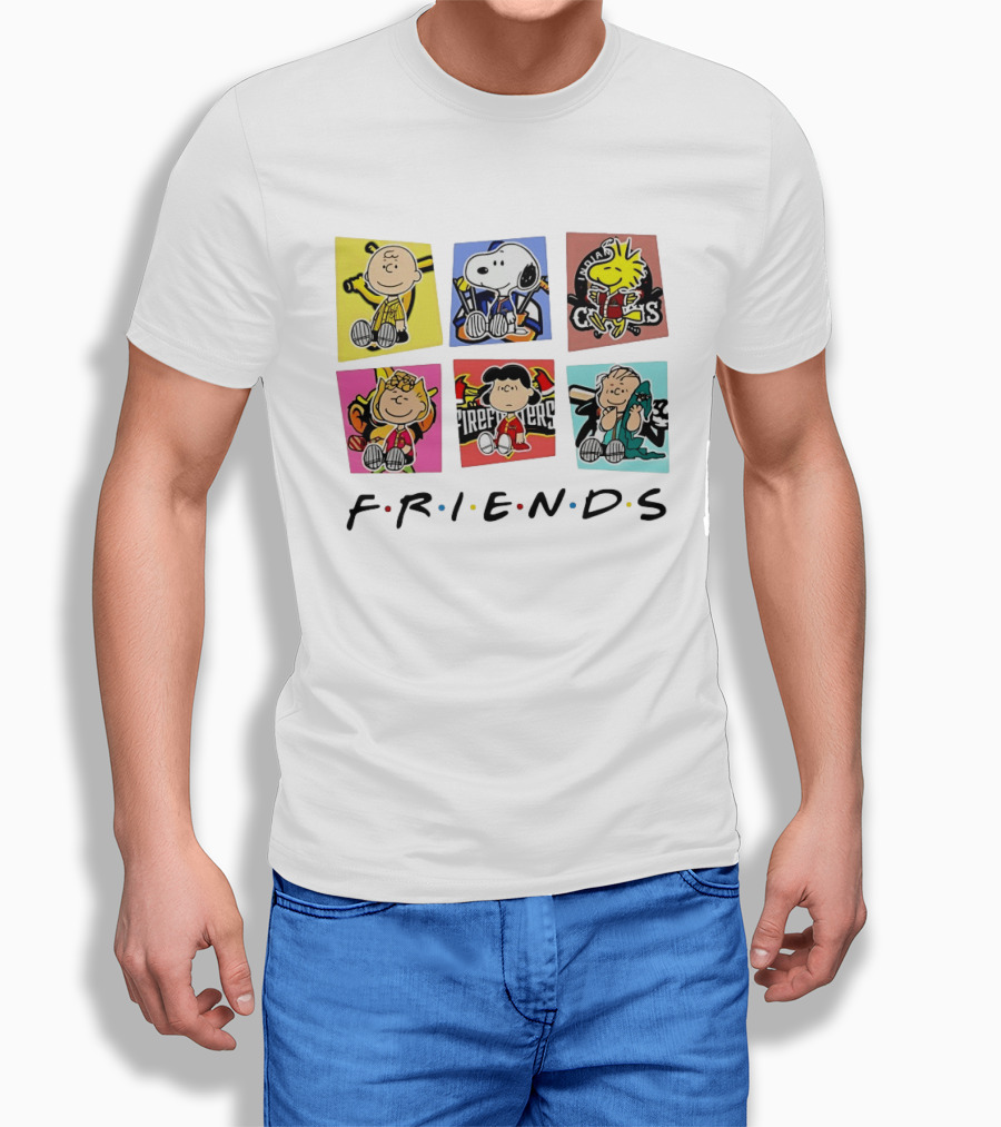 FRIENDS Peanuts Characters Indianapolis Colts, Firefighters, And Snoopy T-Shirt