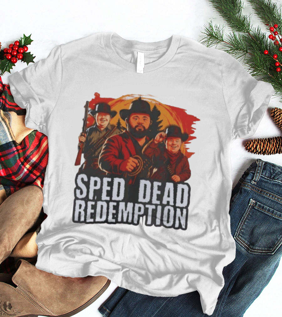 Sped Dead Redemption Parody Western Movie Cowboys T-Shirt