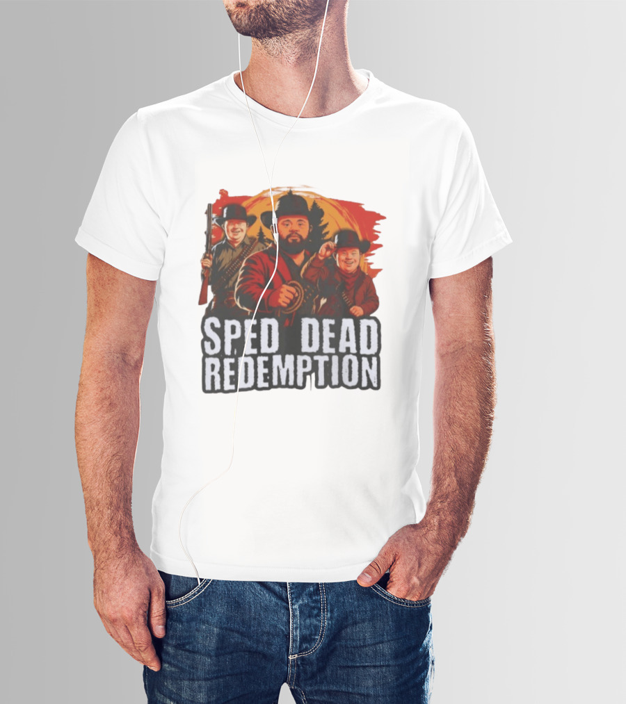 Sped Dead Redemption Parody Western Movie Cowboys T-Shirt