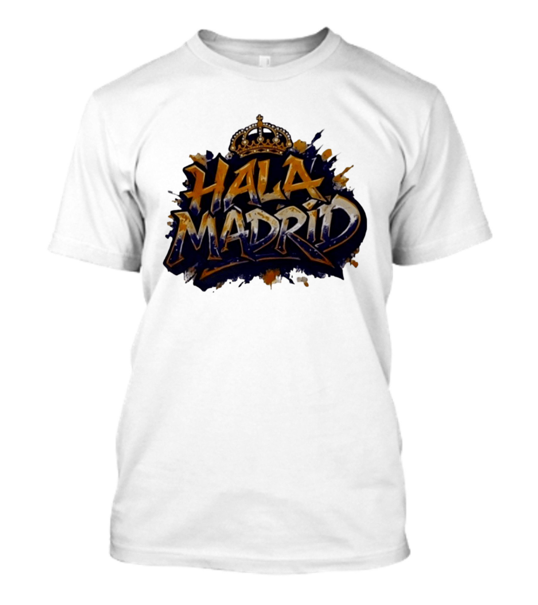 Hala Madrid Gold Crown Soccer Splash T-Shirt