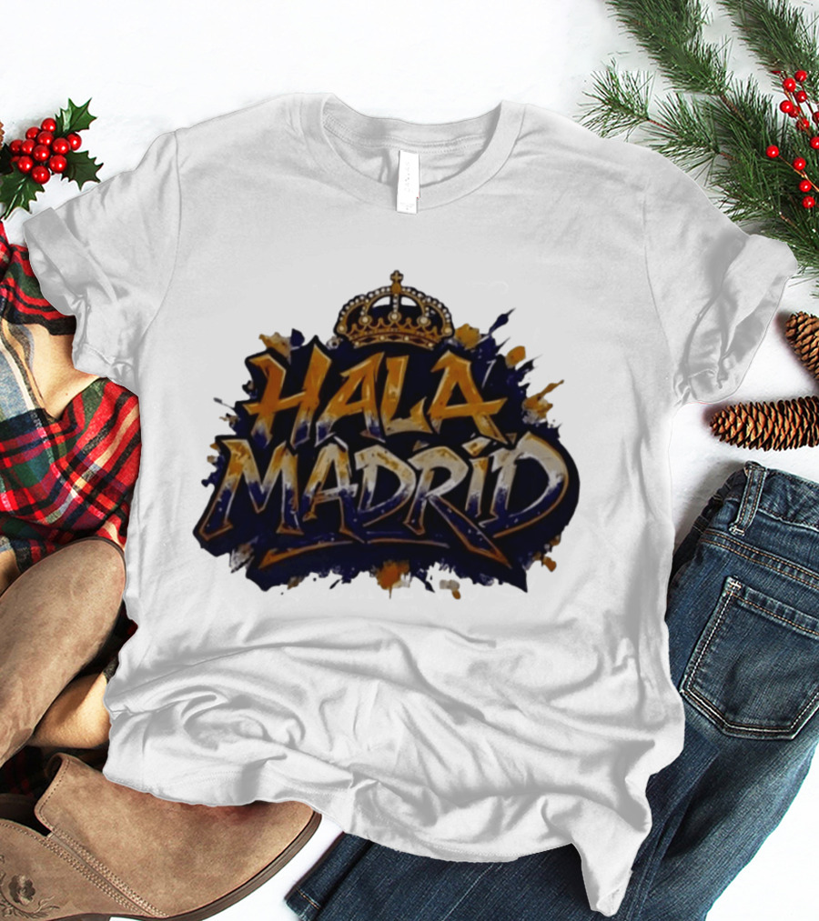 Hala Madrid Gold Crown Soccer Splash T-Shirt
