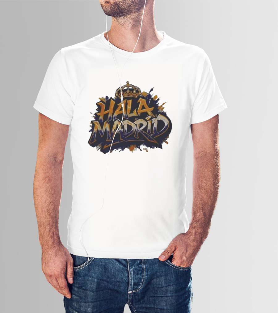 Hala Madrid Gold Crown Soccer Splash T-Shirt