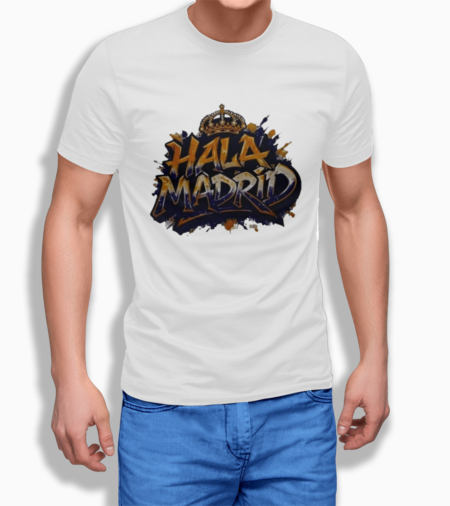 Hala Madrid Gold Crown Soccer Splash T-Shirt