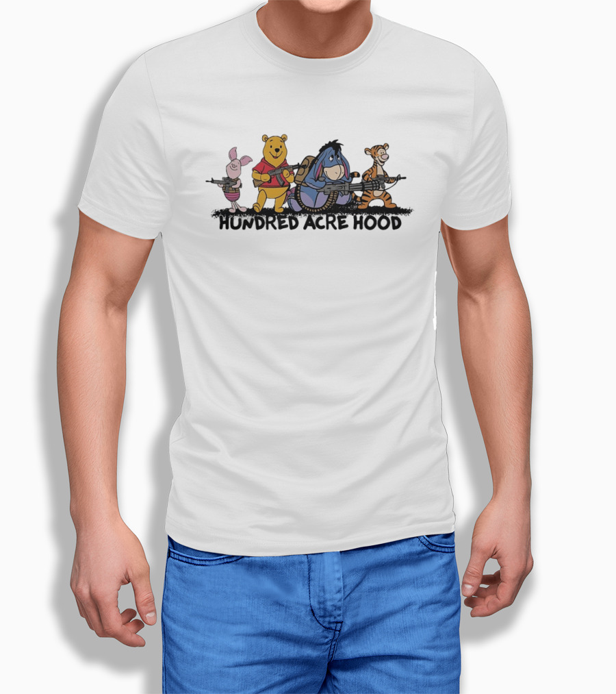 Hundred Acre Hood Winnie The Pooh Piglet Eeyore Tigger Characters T-Shirt