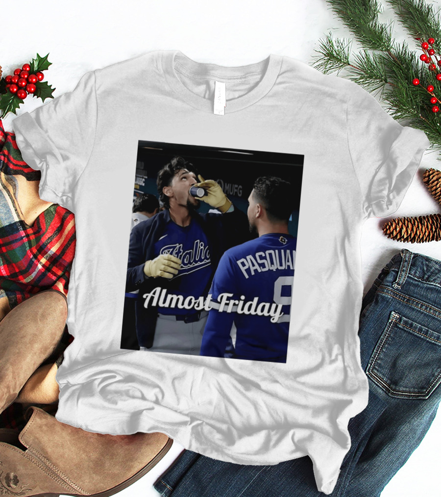 Italy World Baseball Classic Espresso Shot Almost Friday Pasquale T-Shirt