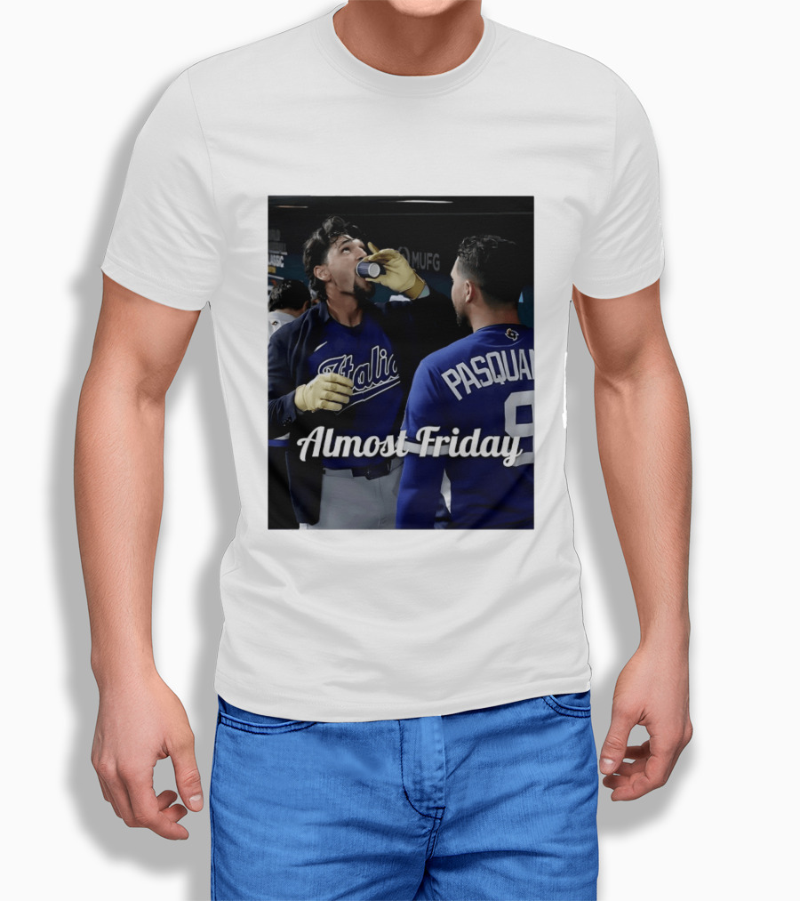 Italy World Baseball Classic Espresso Shot Almost Friday Pasquale T-Shirt