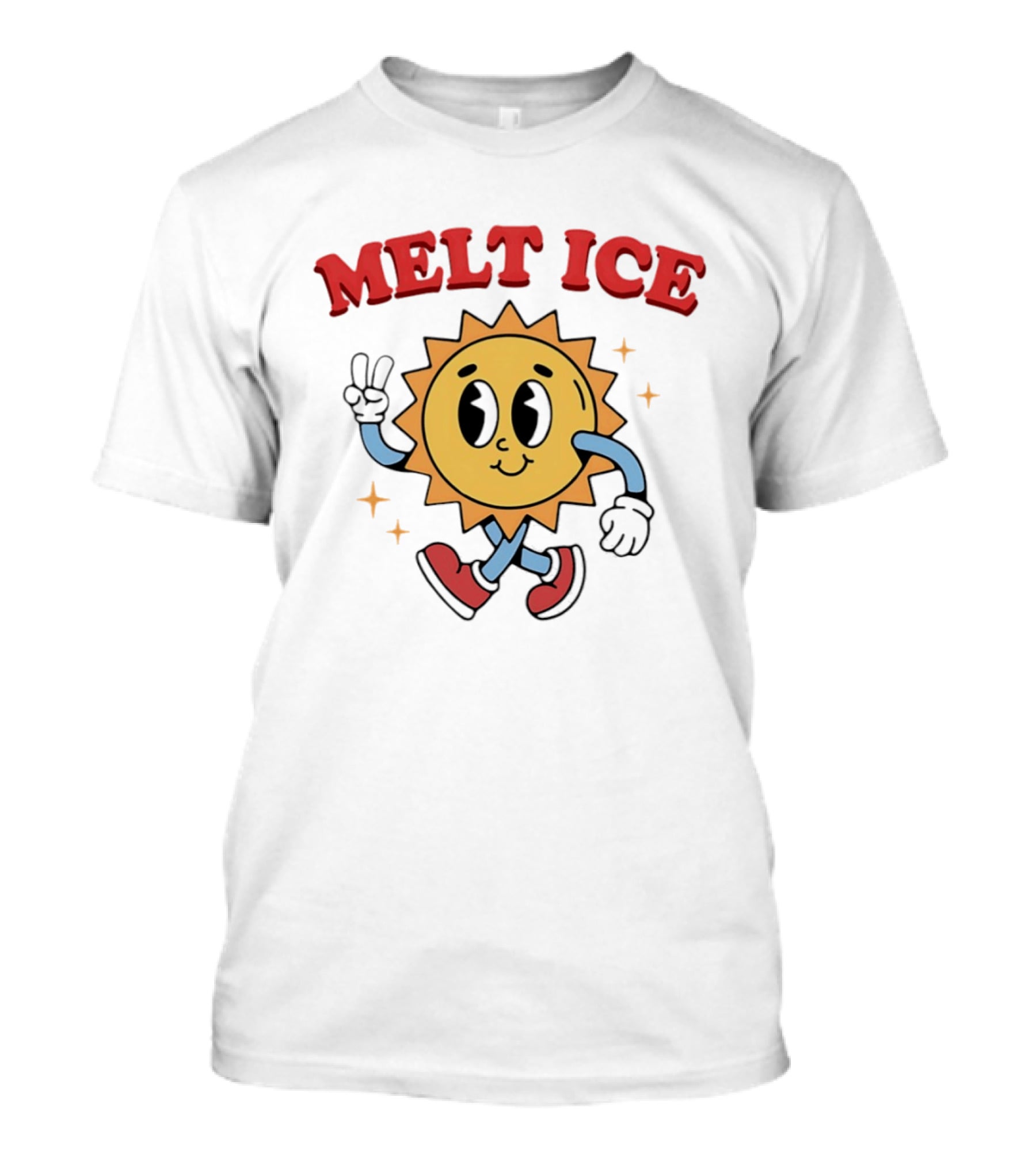 Melt ICE Peace Sign Sun Cartoon T-Shirt