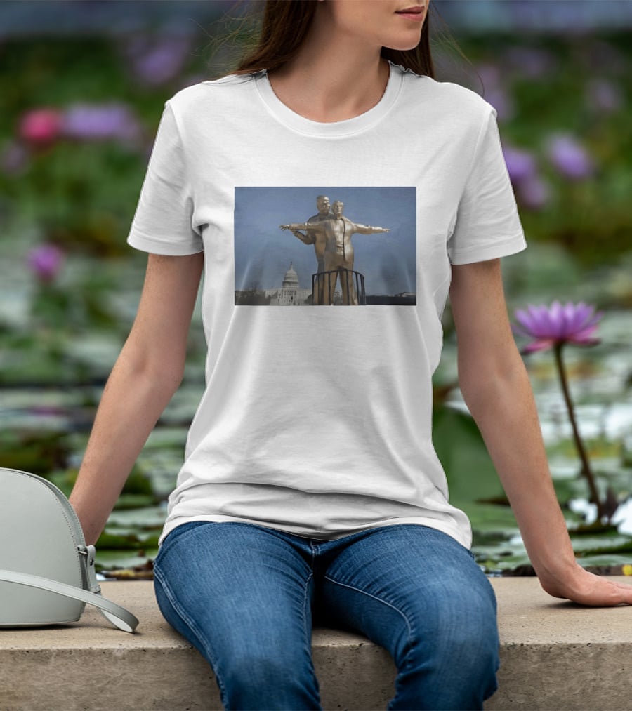 Donald Trump Jeffrey Epstein Titanic Pose White House Sculpture T-Shirt