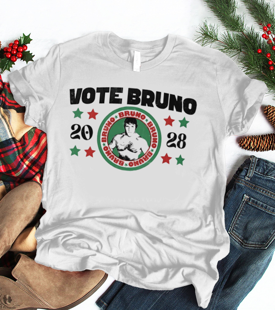 Vote Bruno 2028 Green Red Stars T-Shirt