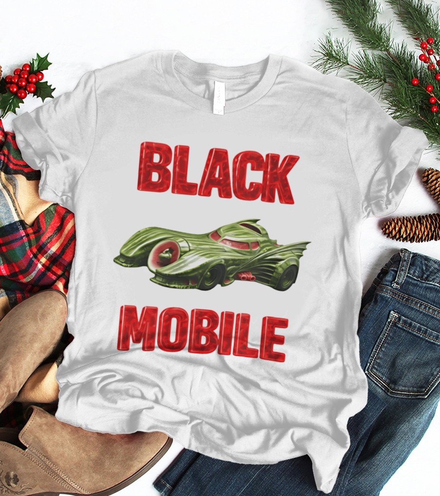 BLACK MOBILE Car Retro Inspired Vehicle T-Shirt