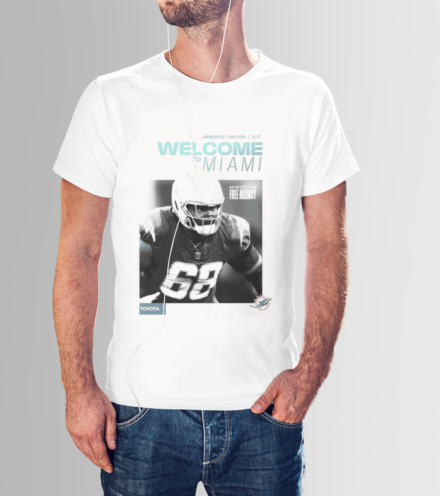 Jamaree Salyer Welcome To Miami Dolphins NFL Number 68 Fan T-Shirt