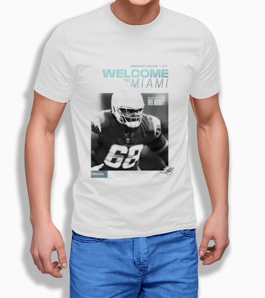 Jamaree Salyer Welcome To Miami Dolphins NFL Number 68 Fan T-Shirt