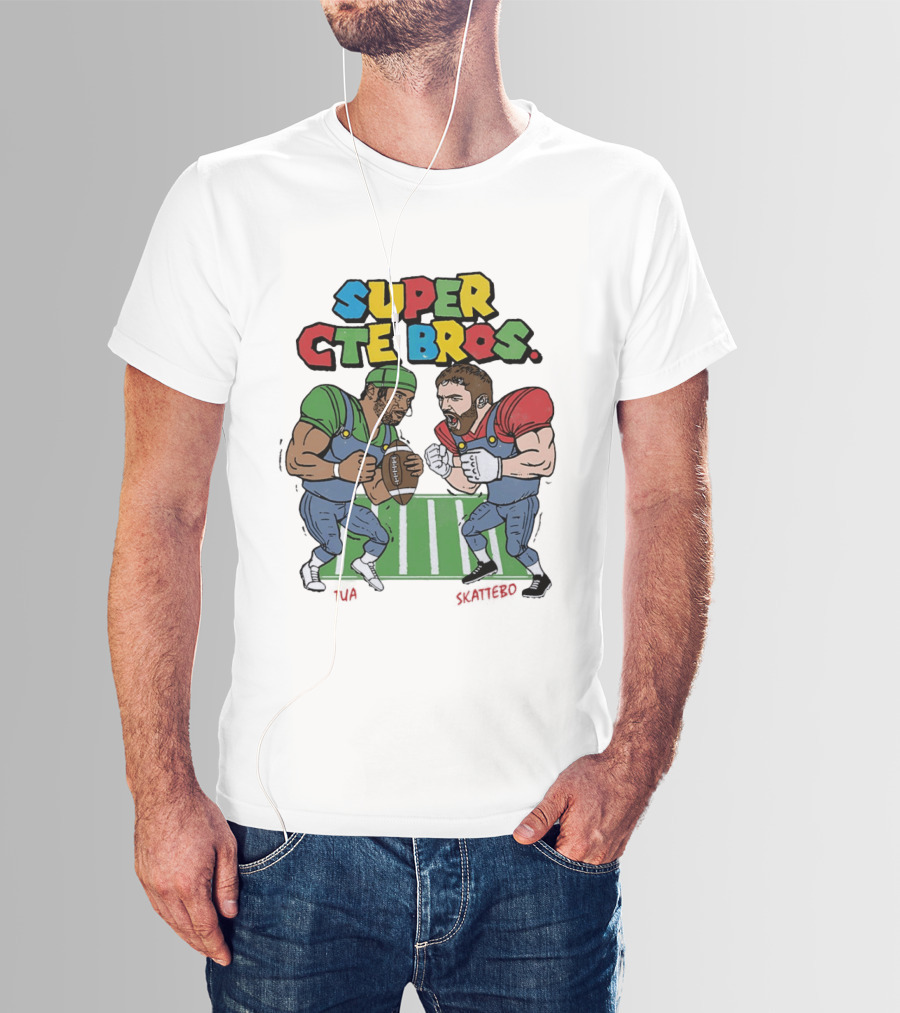 Super Cte Bros Tua Skattebo Cartoon Football Showdown T-Shirt