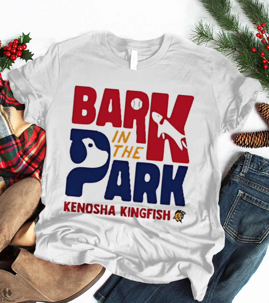 Kenosha Kingfish Bark In The Park Event With Playful Dog And Fish T-Shirt