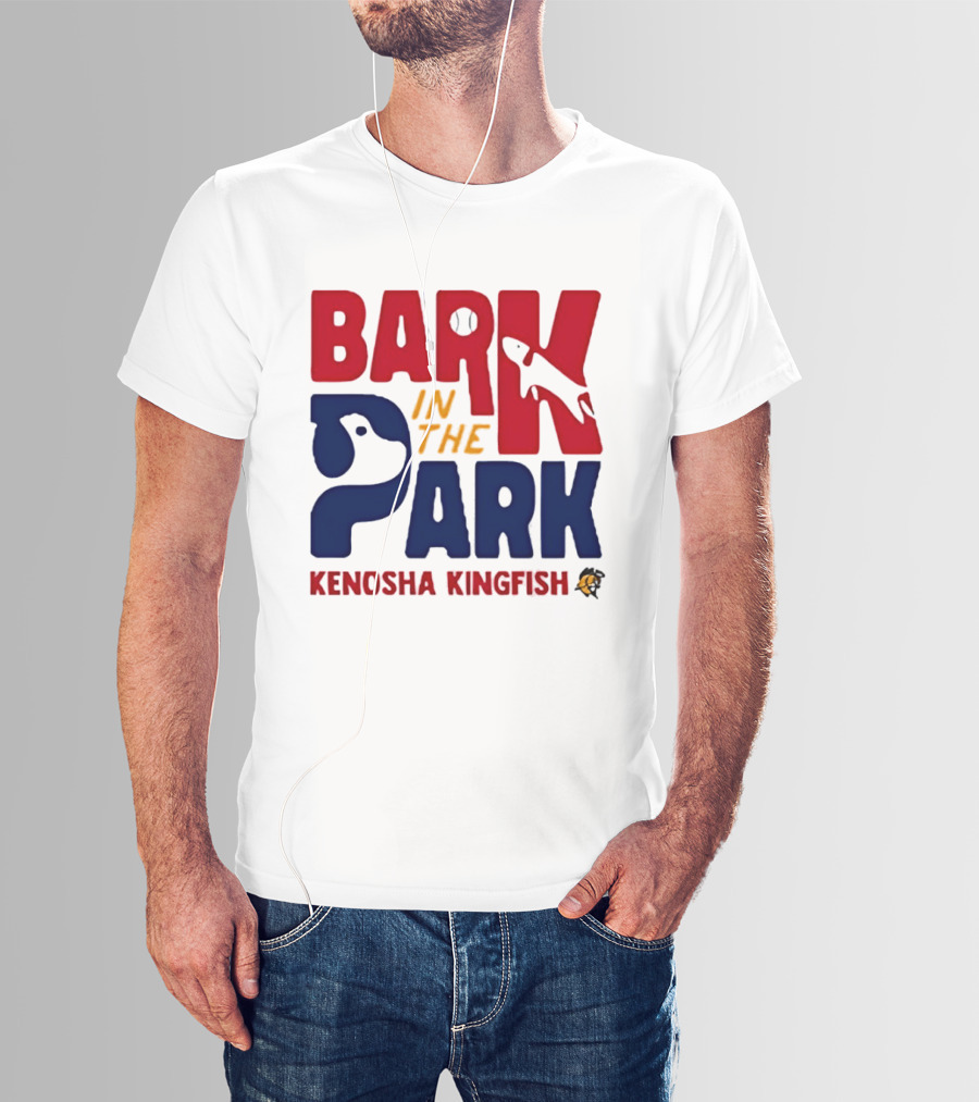 Kenosha Kingfish Bark In The Park Event With Playful Dog And Fish T-Shirt