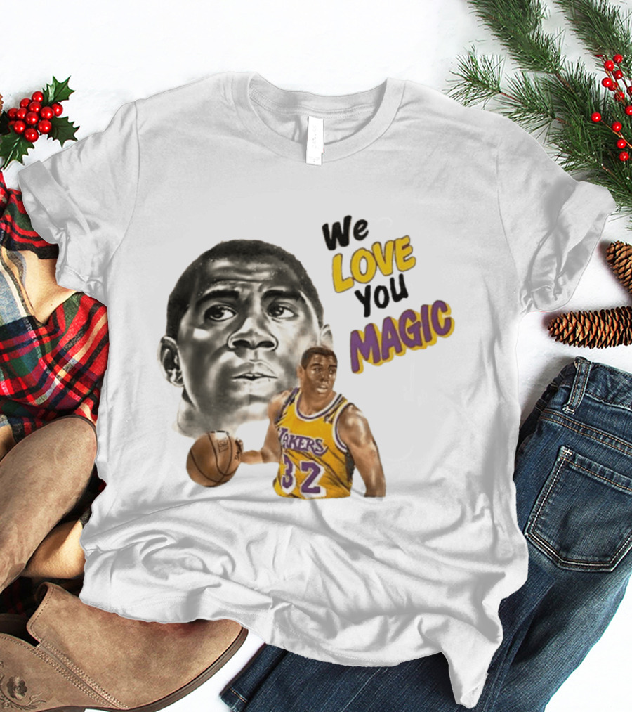 Los Angeles Lakers Magic Johnson We Love You Magic 32 Basketball Legend T-Shirt