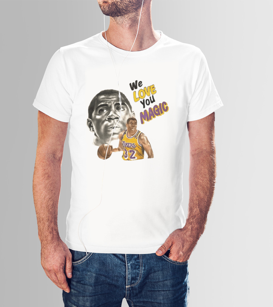 Los Angeles Lakers Magic Johnson We Love You Magic 32 Basketball Legend T-Shirt