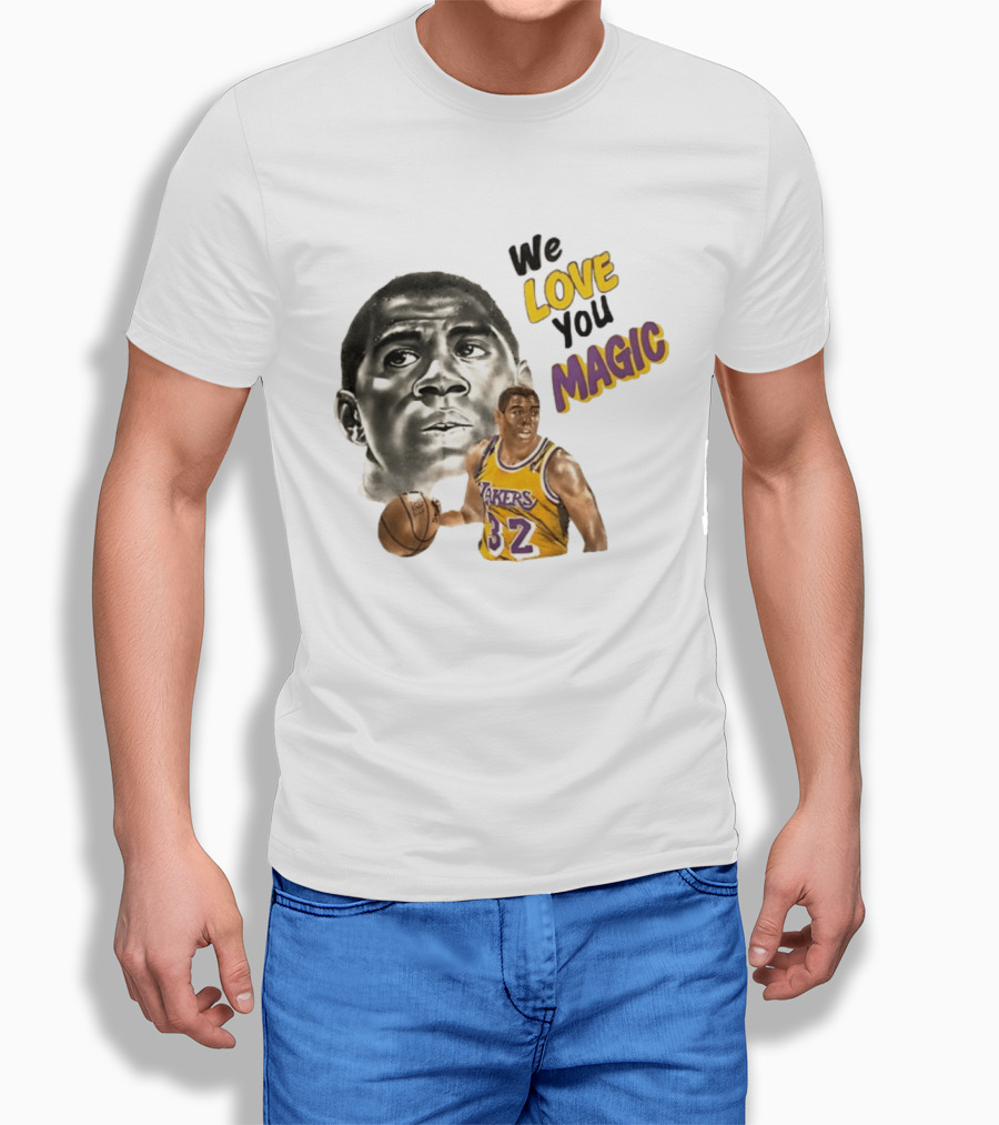 Los Angeles Lakers Magic Johnson We Love You Magic 32 Basketball Legend T-Shirt