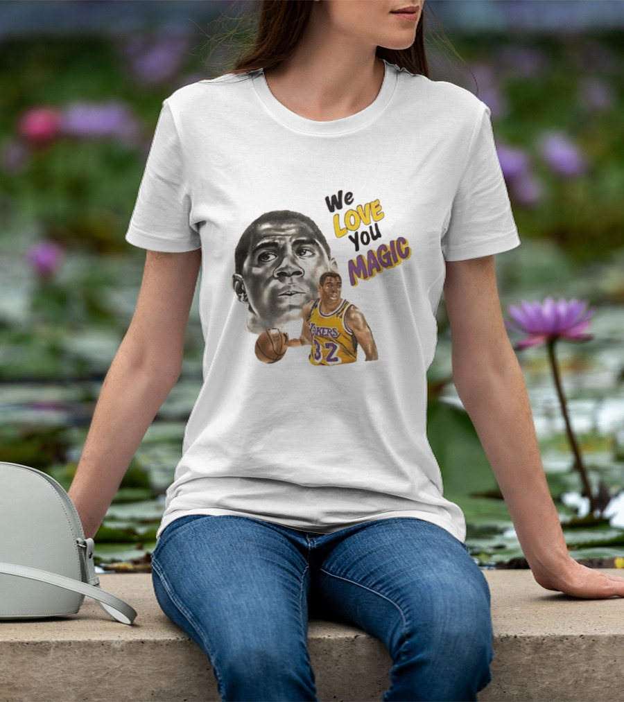 Los Angeles Lakers Magic Johnson We Love You Magic 32 Basketball Legend T-Shirt