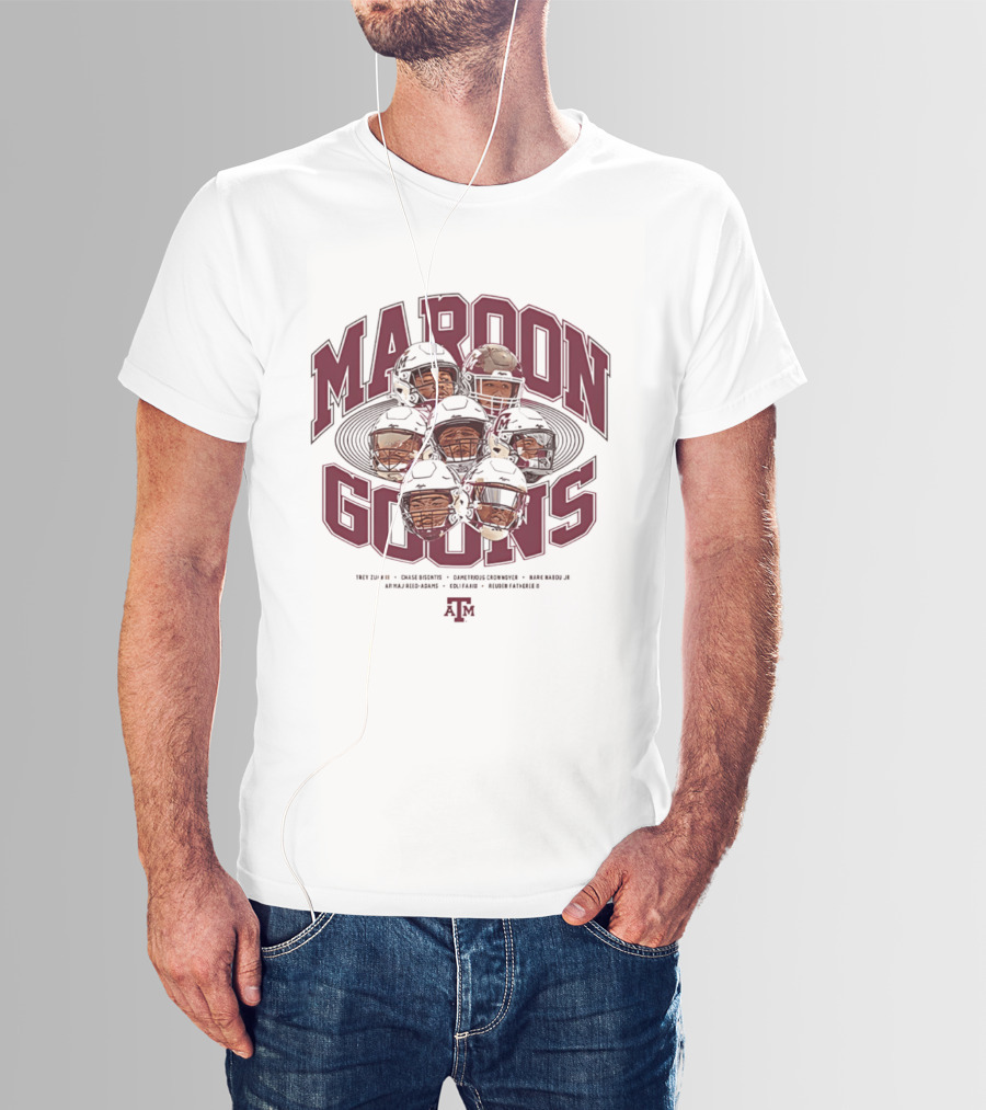 Texas A&M Maroon Goons Football NCAA Team Caricature T-Shirt